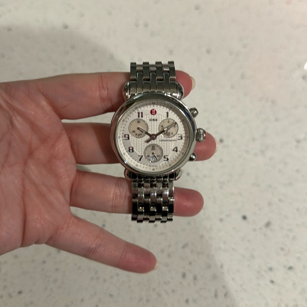 Stainless steel Michele watch